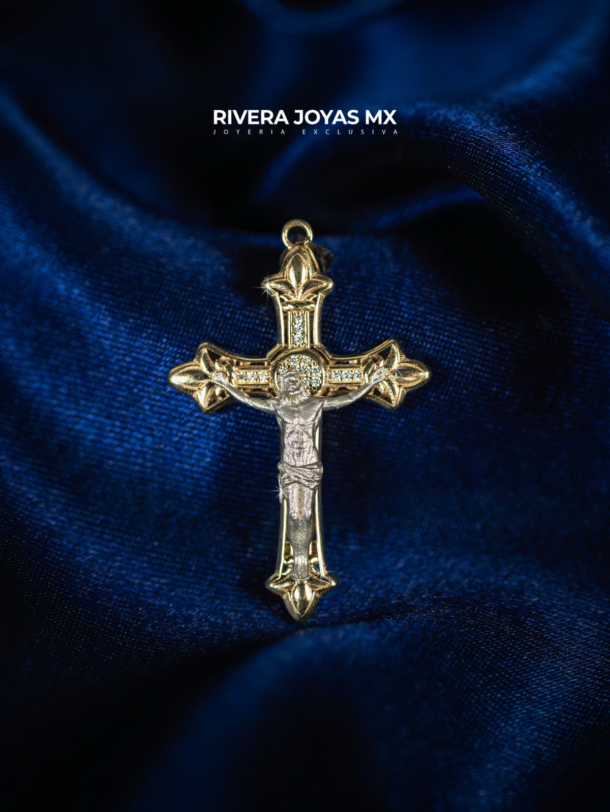 Dije de Cruz con Cristo rodizado 10k