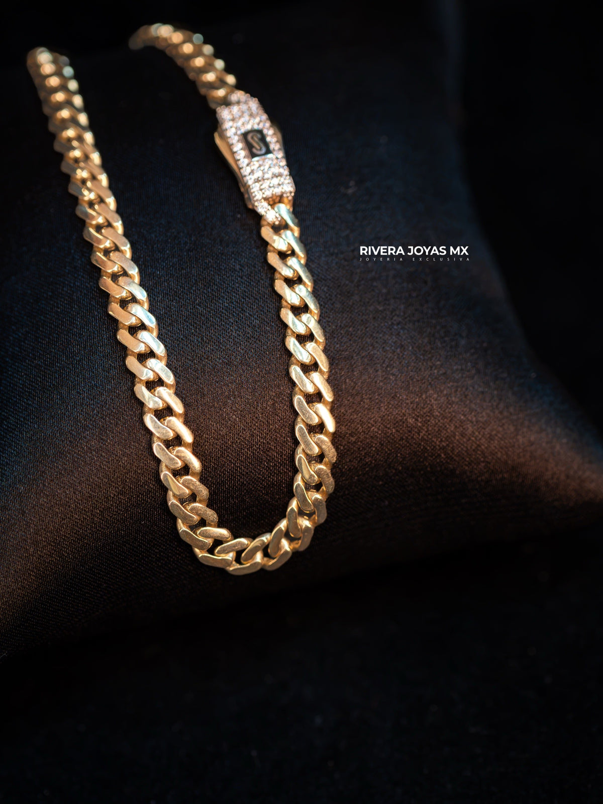 Pulso Monaco Chain Classic 5 mm Broche Brillante en Oro 14K