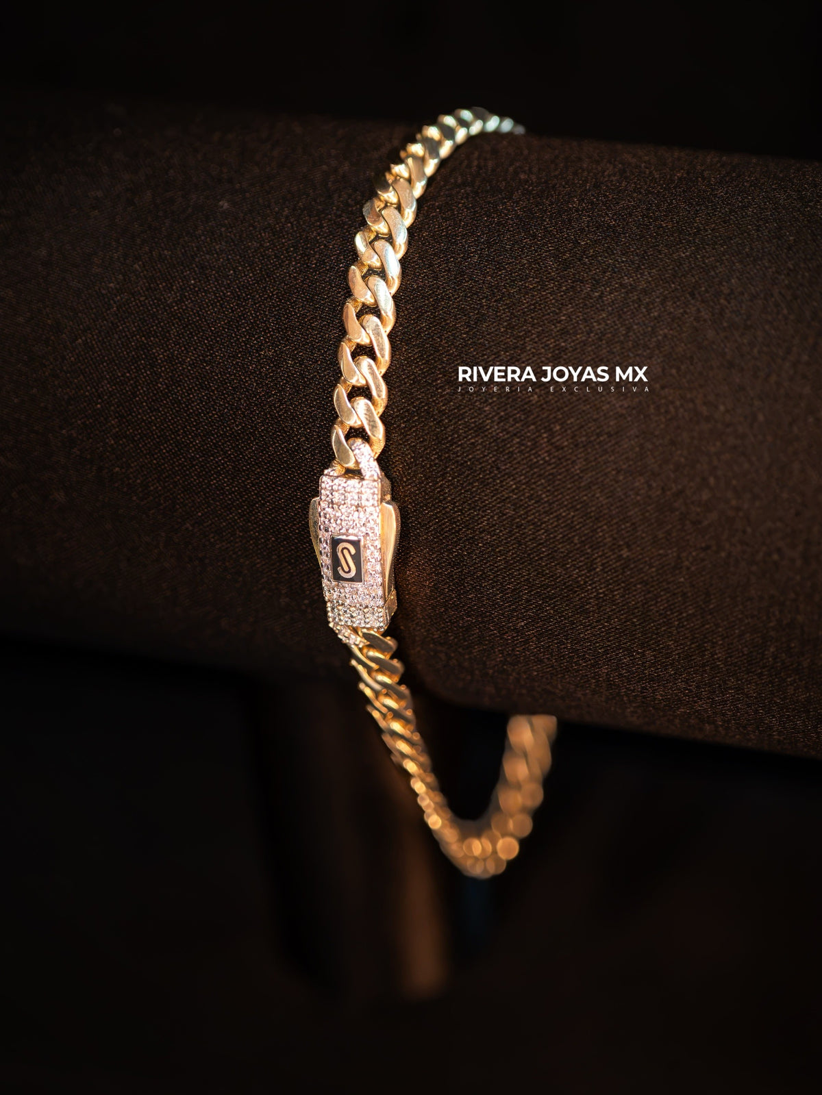 Pulso Monaco Chain Classic 5 mm Broche Brillante en Oro 14K