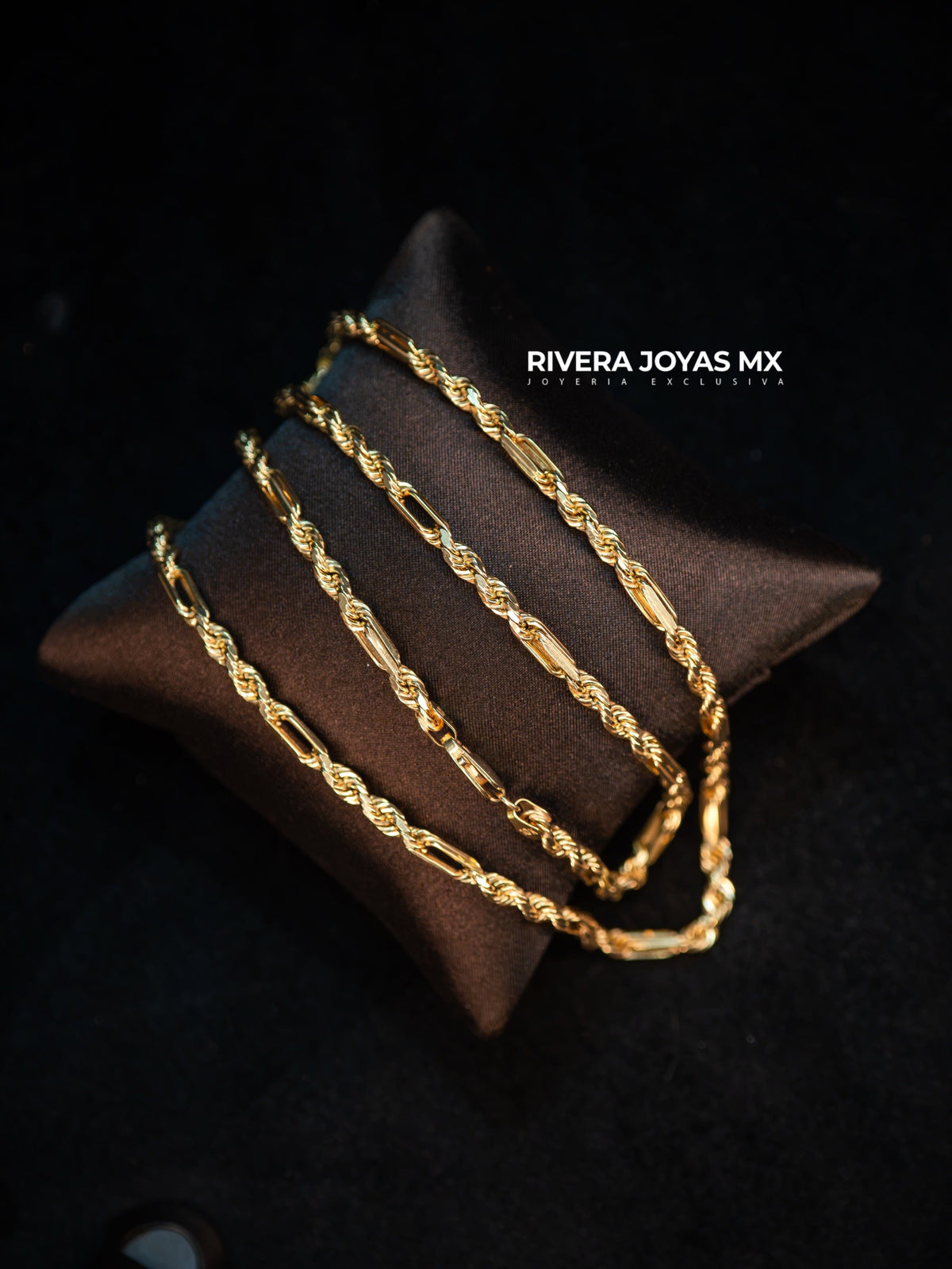 Cadena tejido torzal fígaro 10k