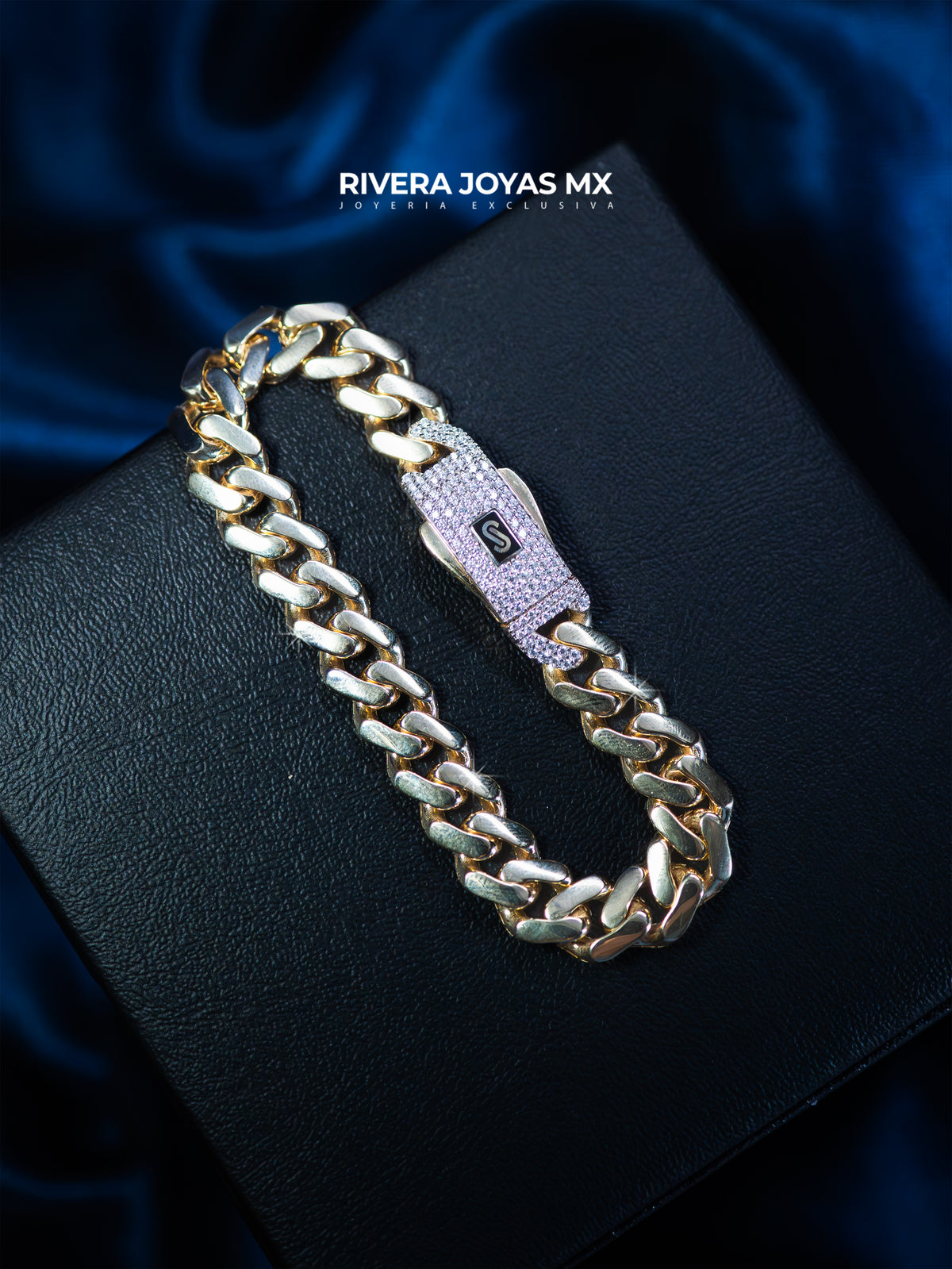 Pulso Tejido Classic Liso broche Blanco | Oro 14k