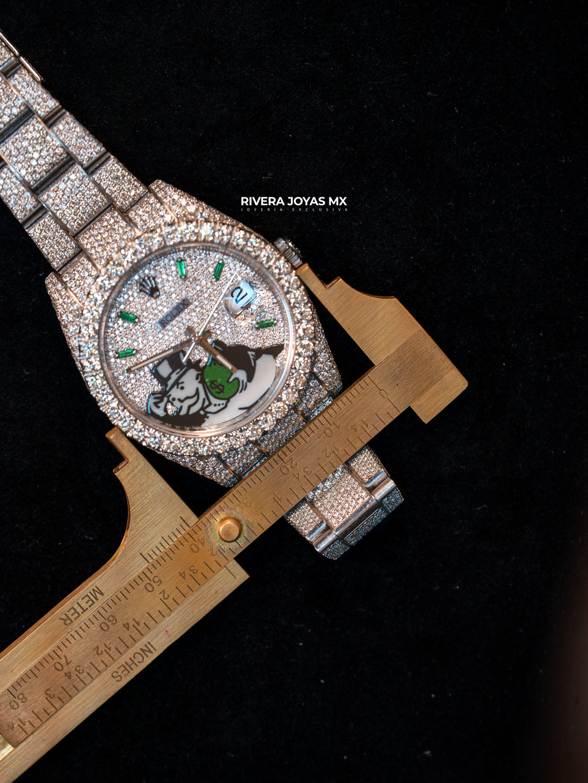 Reloj Rolex Datejust Full Iced con Carátula Personalizada "Money Bag" 2018