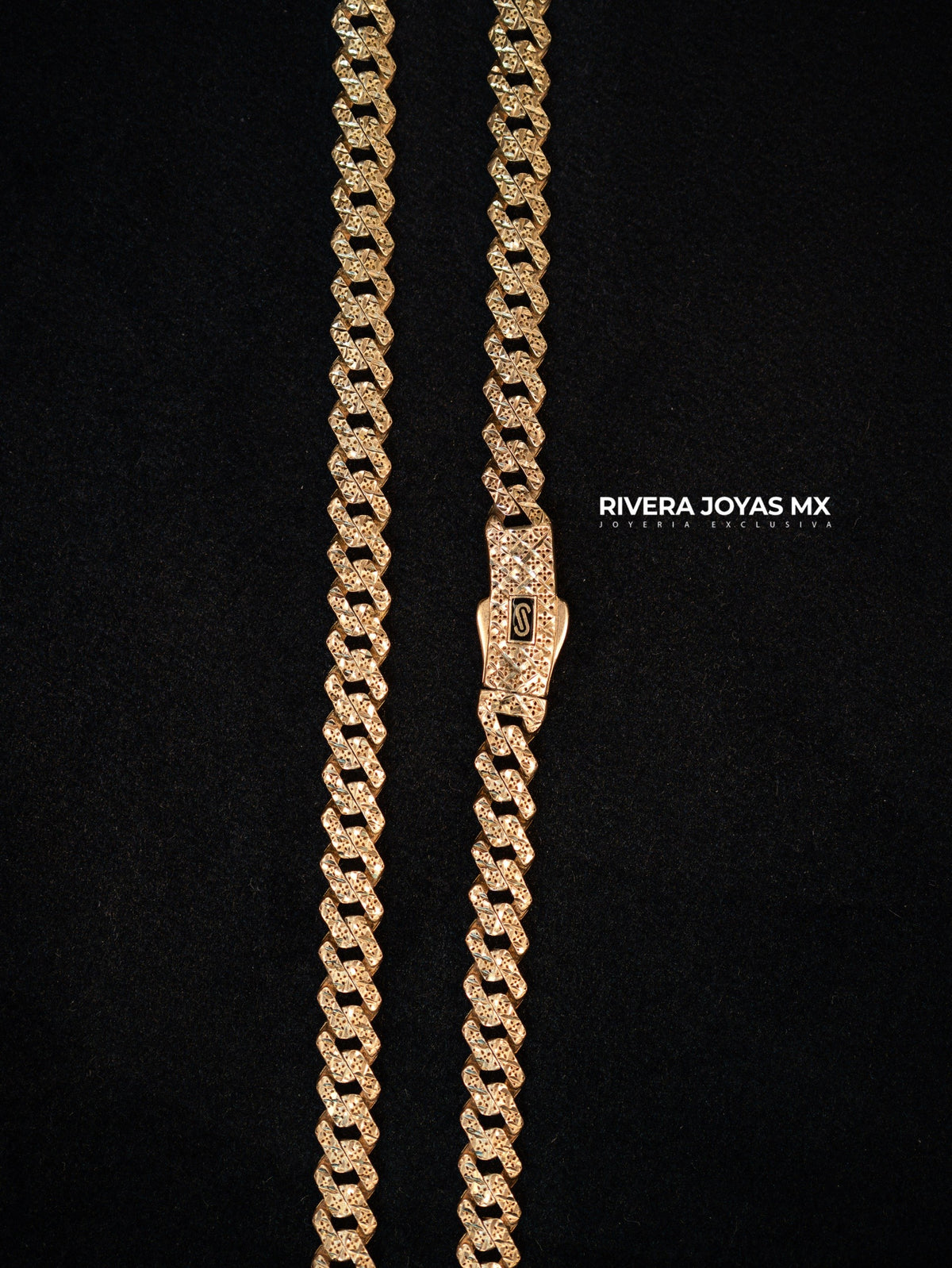 Cadena Monaco Chain Edge 6.5 mm Diamantada en Oro 10K