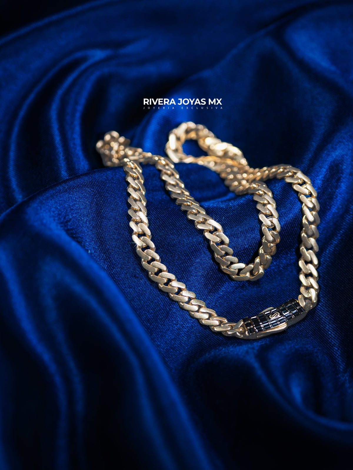 Cadena Mónaco Chain broche piedra baguette 6.5 mm 10k