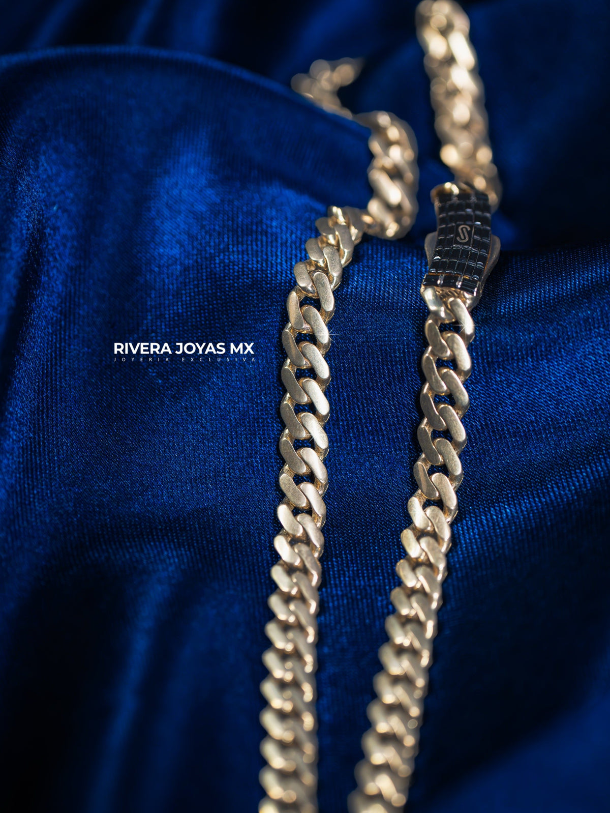 Cadena Mónaco Chain broche piedra baguette 6.5 mm 10k