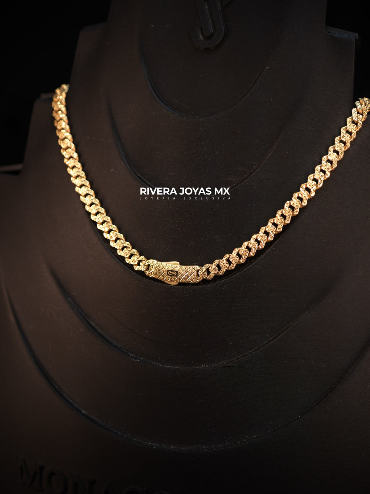 Cadena Monaco Chain Edge 6.5 mm Diamantada en Oro 10K