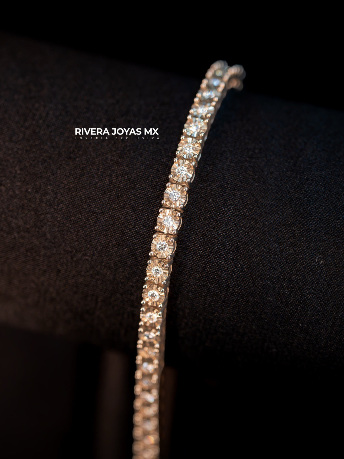 Pulso Tenis con Diamantes 4 mm 10K