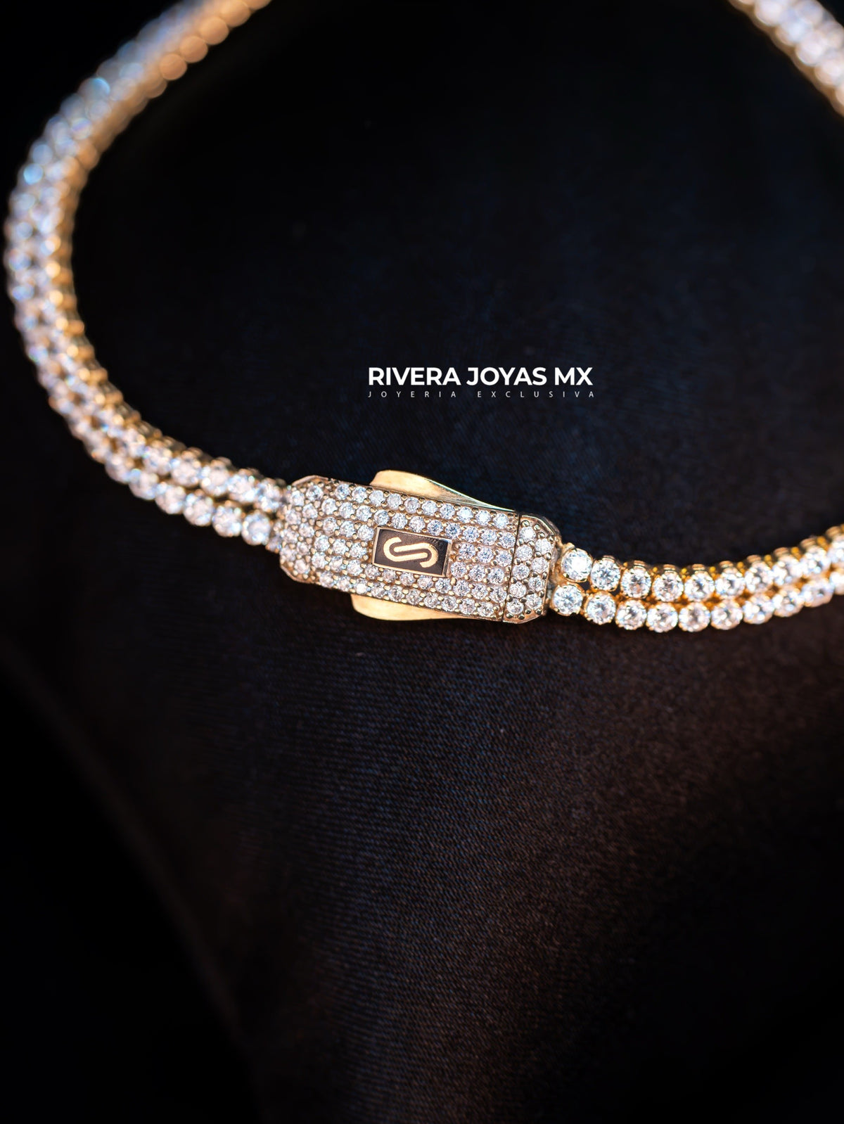 Pulso Mónaco Chain tejido tennis 4 mm 10k