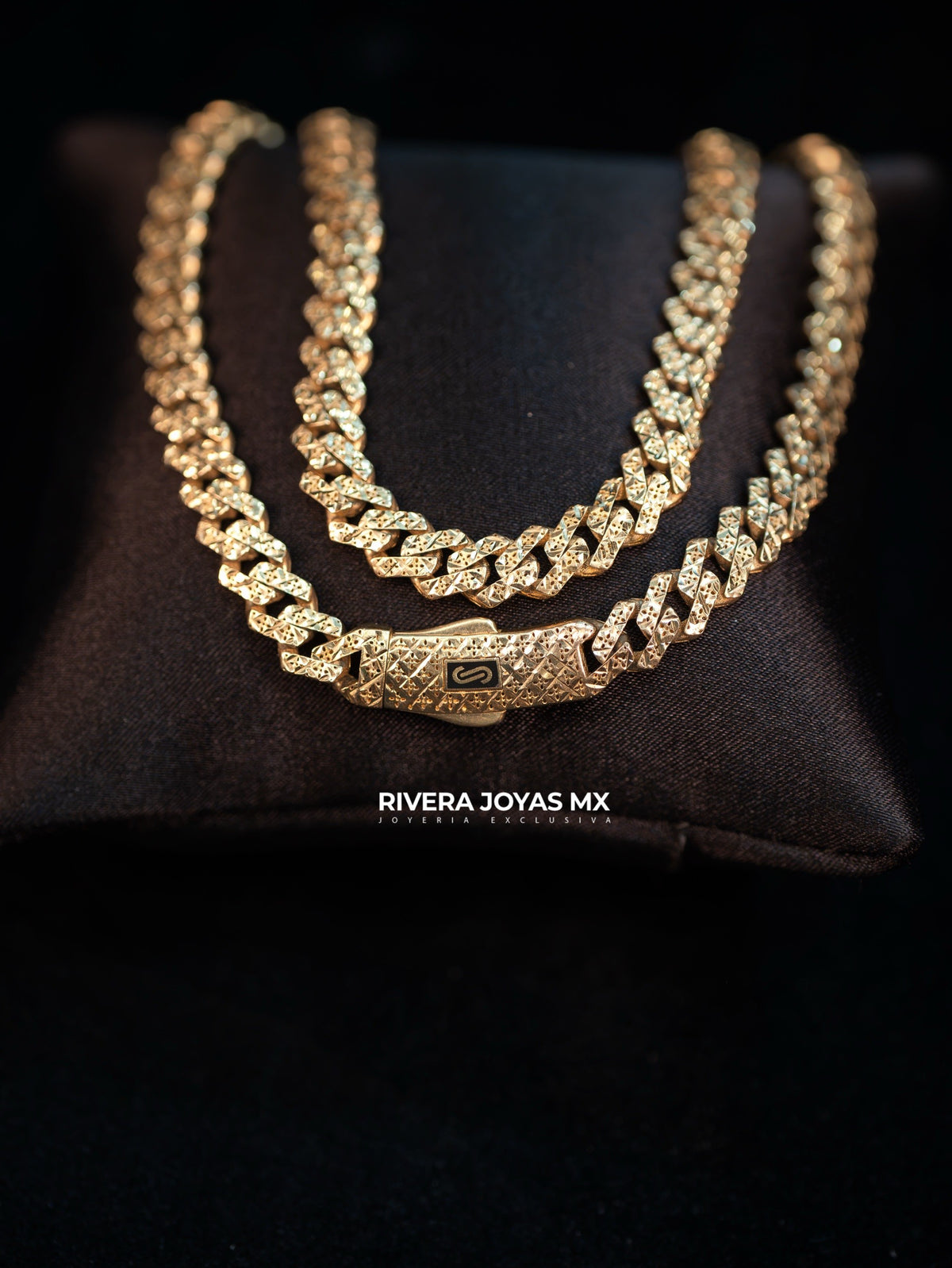 Cadena Monaco Chain Edge 6.5 mm Diamantada en Oro 10K