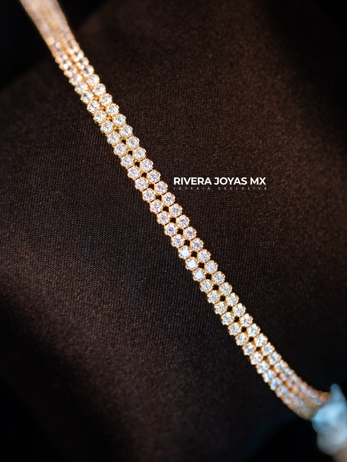 Pulso Mónaco Chain tejido tennis 4 mm 10k