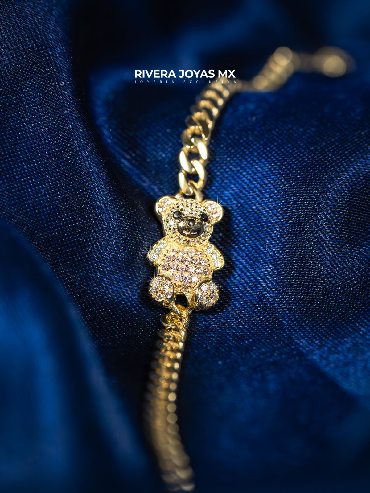 Pulso tejido barbado de oso rosa 10k