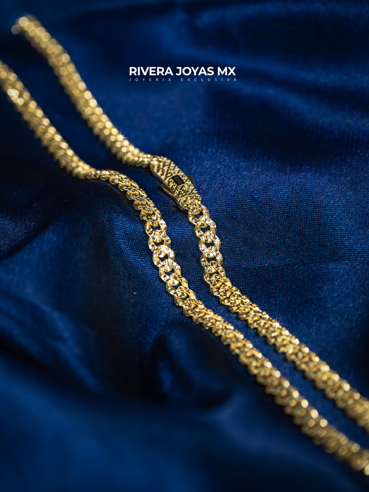 Cadena Mónaco tejido Classic diamantada 10k