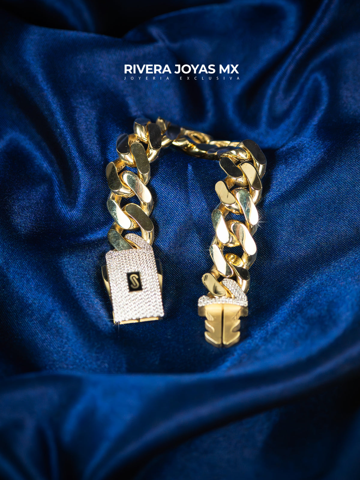 Mega pulso tejido clasicc con cristal swarovski blanco | Mónaco Chain 10k