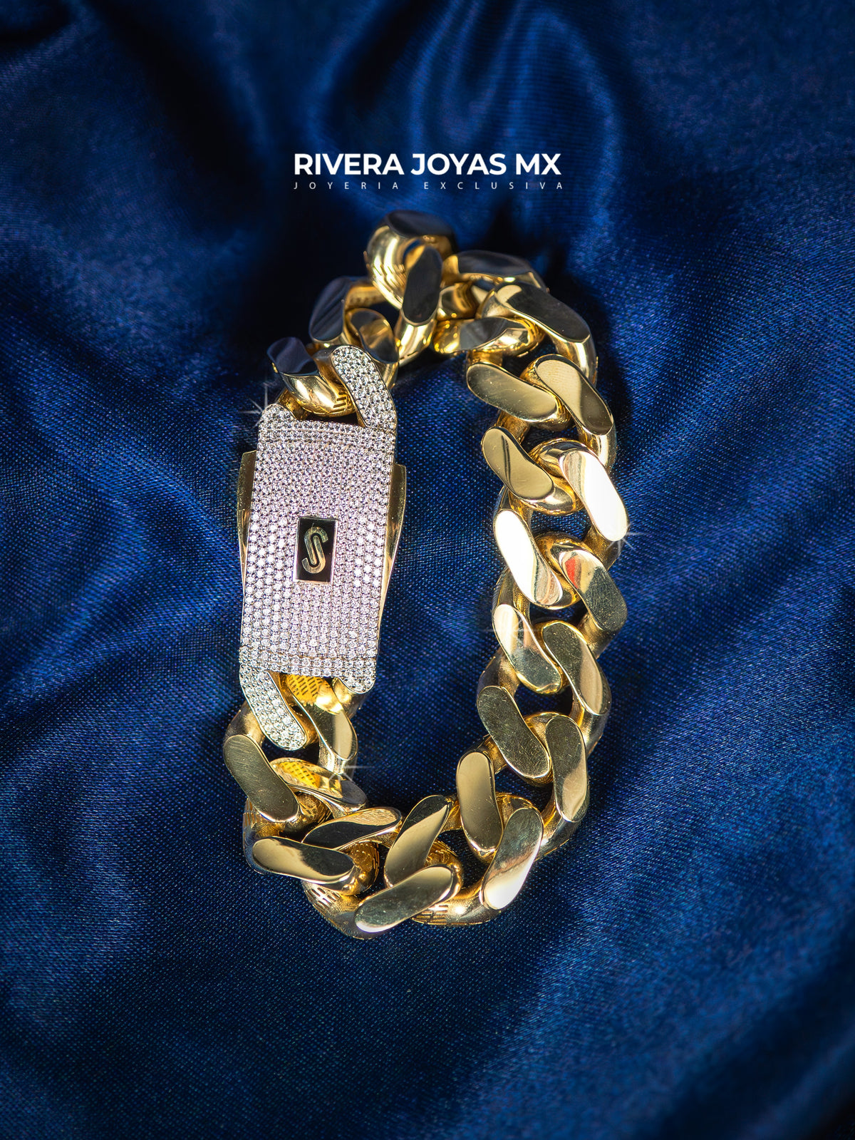 Mega pulso tejido clasicc con cristal swarovski blanco | Mónaco Chain 10k