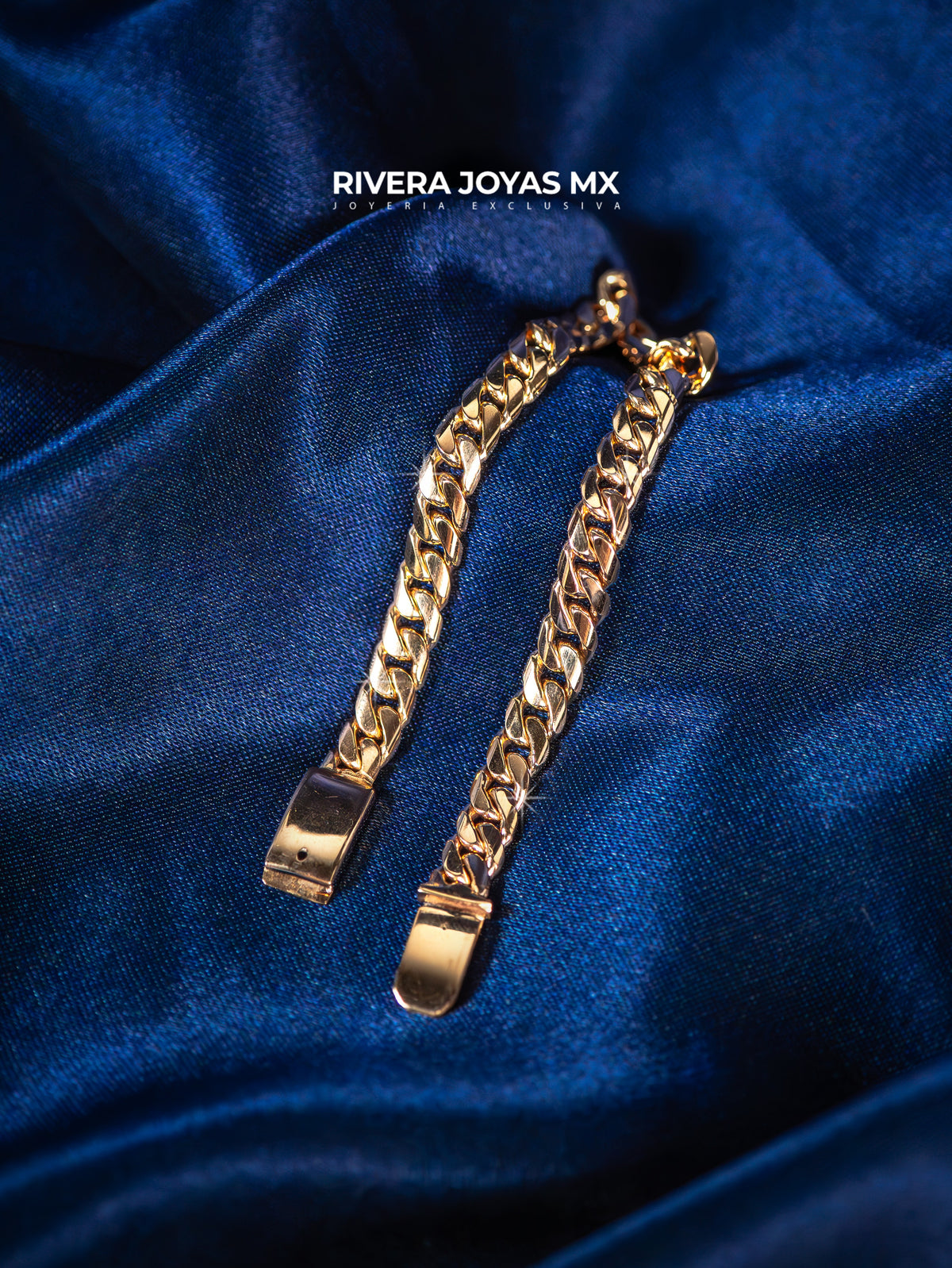Pulso cubano broche de caja rose gold 10k