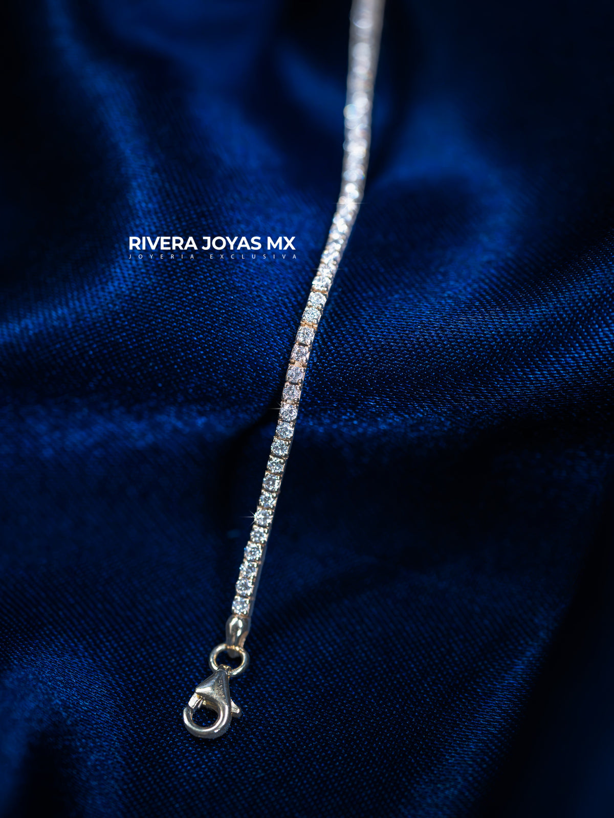 Pulso tenis con diamantes naturales 10k