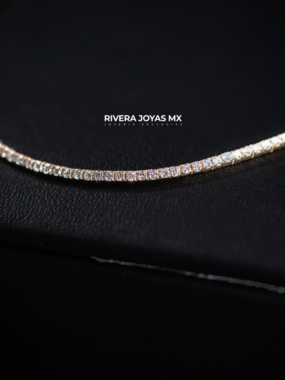 Pulso tenis con diamantes naturales 10k