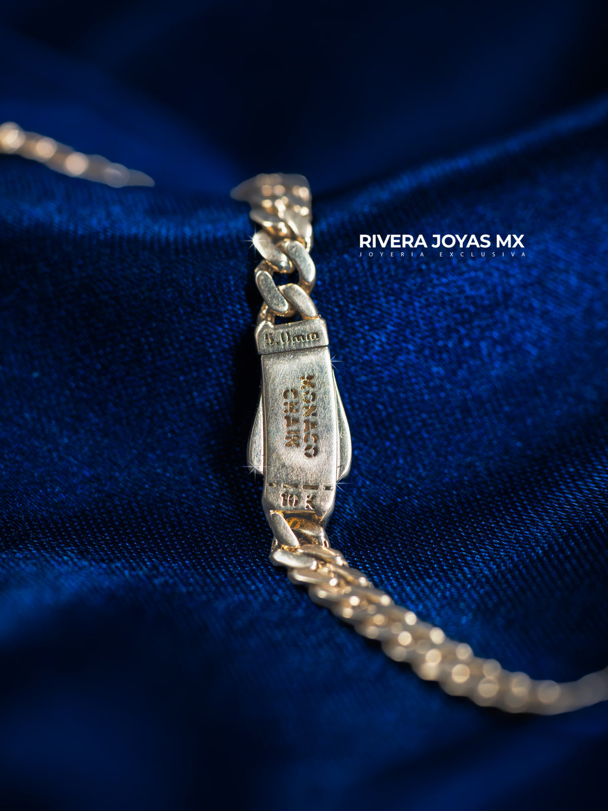 Cadena Mónaco tejido Classic diamantada 10k