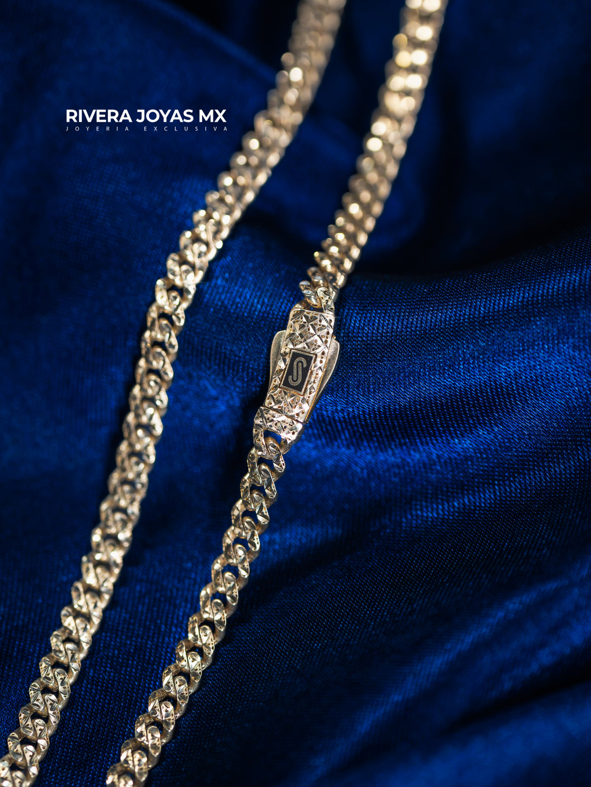 Cadena Mónaco tejido Classic diamantada 10k