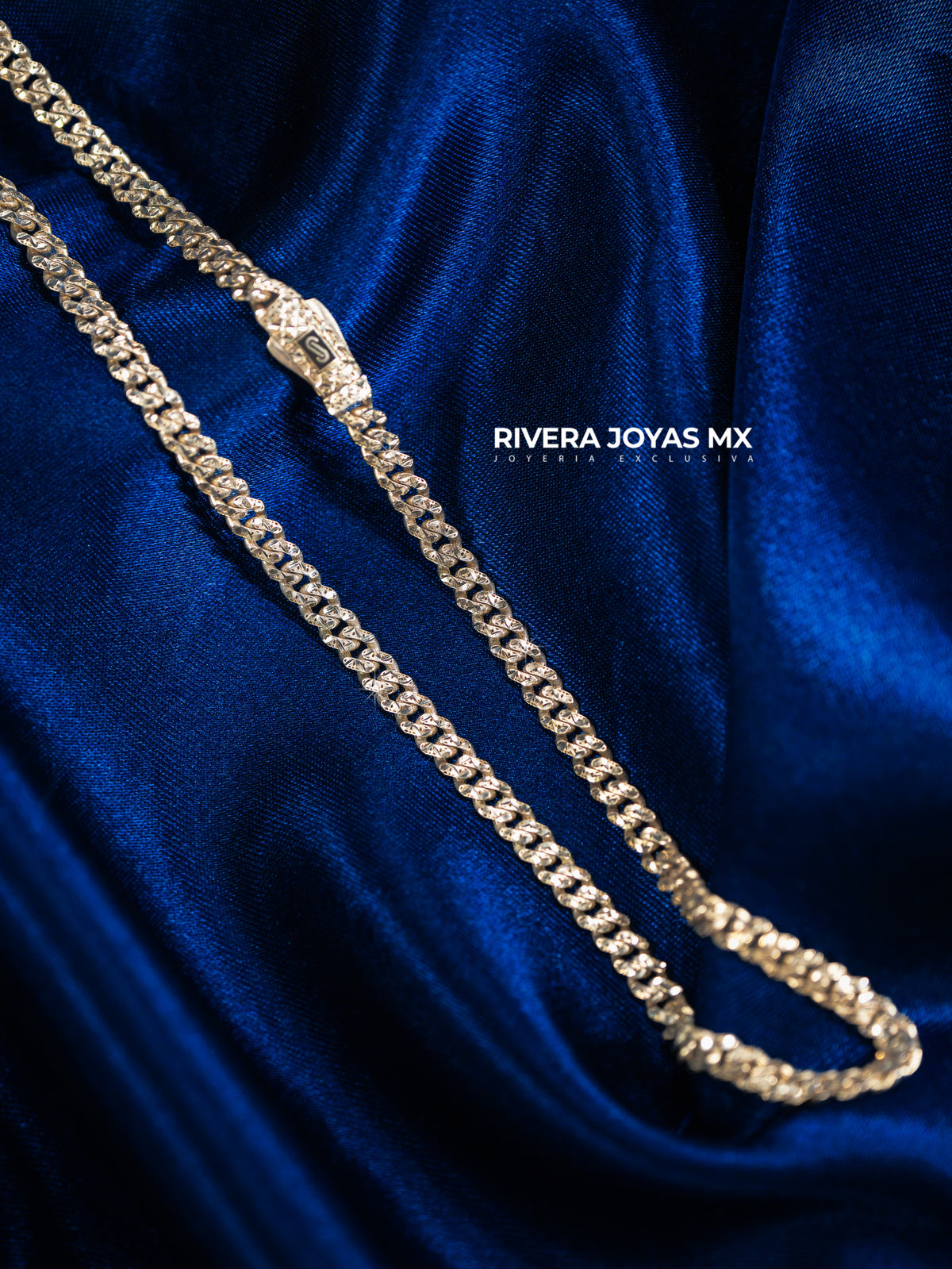 Cadena Mónaco tejido Classic diamantada 10k