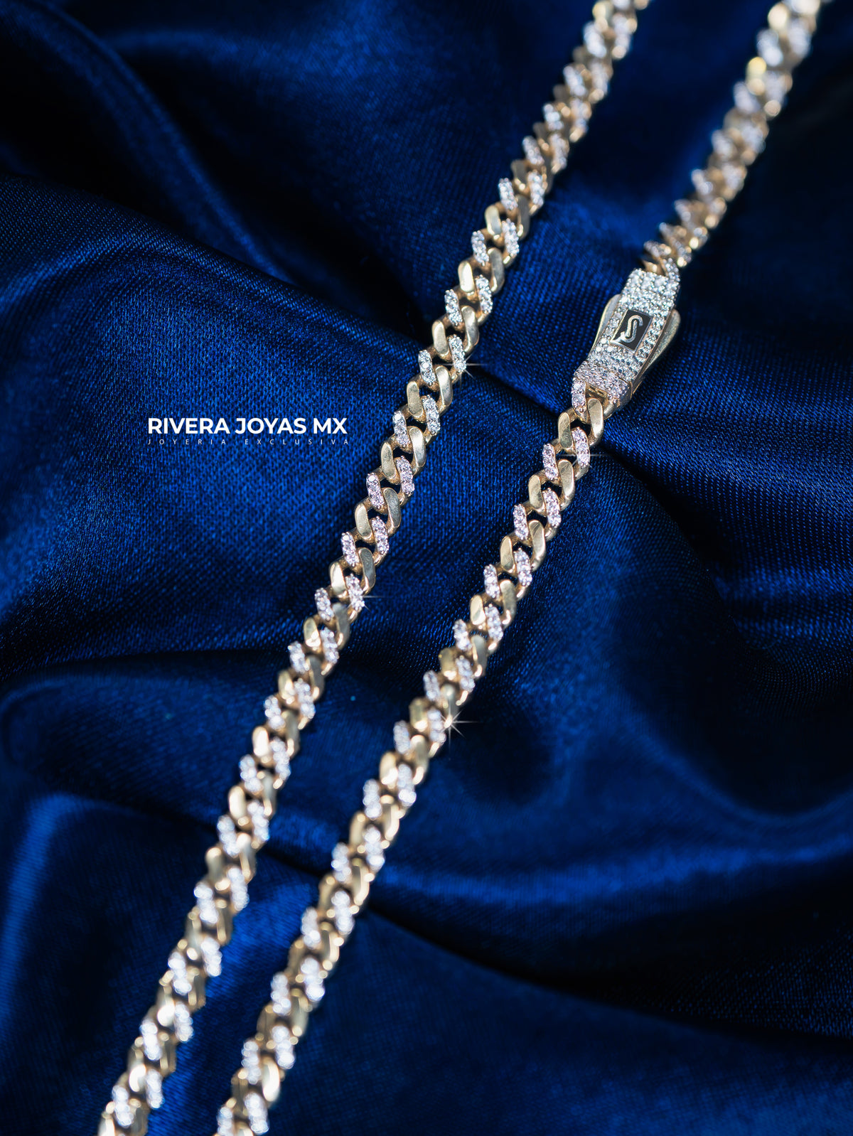 Cadena tejido Classic full alternado 5 mm Swarovski blanco
