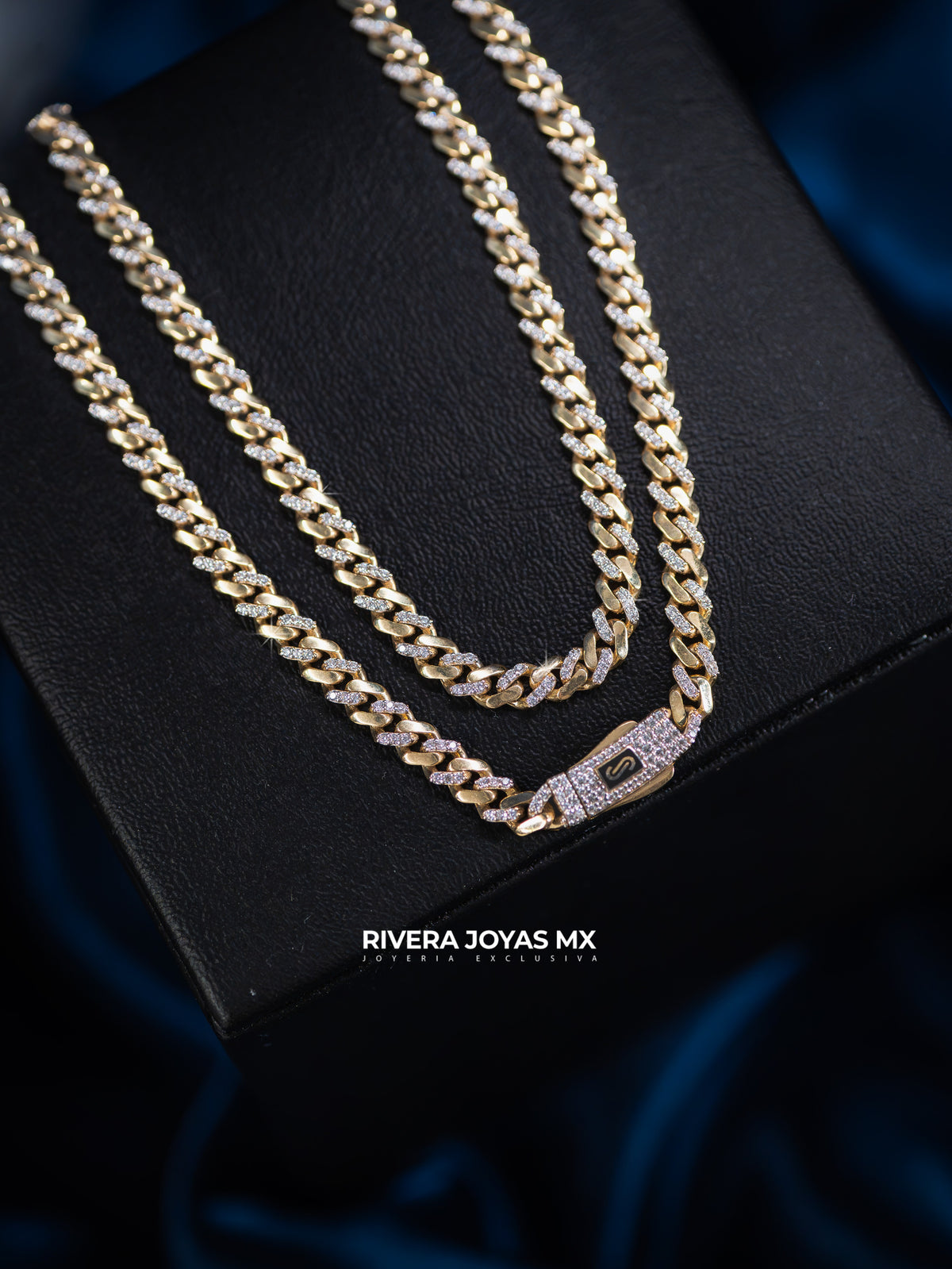 Cadena tejido Classic full alternado 5 mm Swarovski blanco
