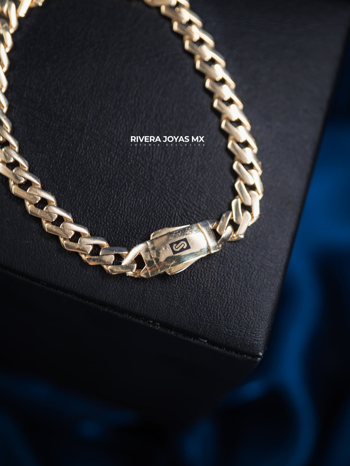 Pulso tejido Edge broche liso | Mónaco Chain 10k