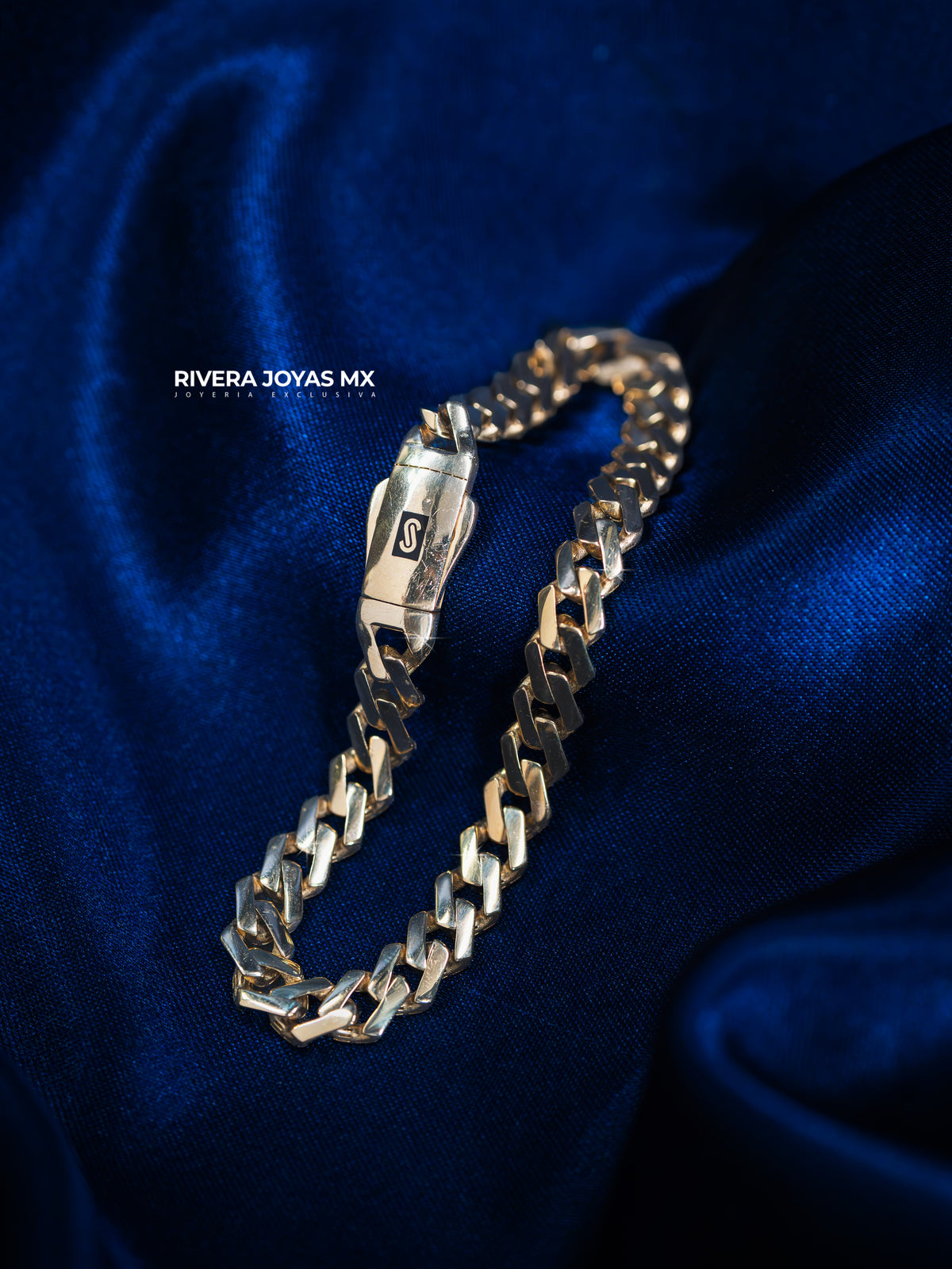 Pulso tejido Edge broche liso | Mónaco Chain 10k