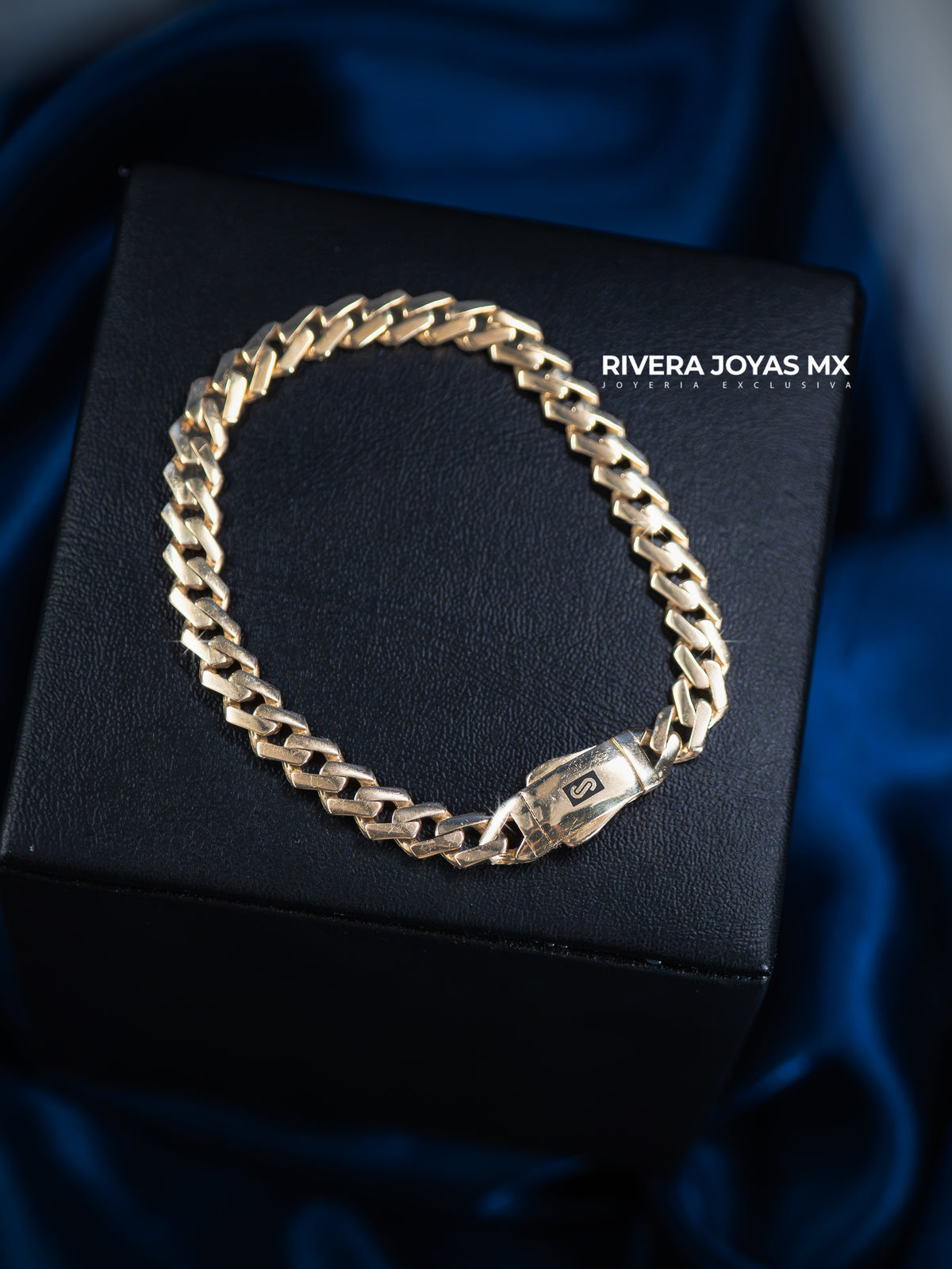Pulso tejido Edge broche liso | Mónaco Chain 10k
